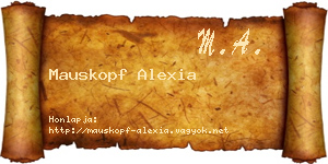 Mauskopf Alexia névjegykártya
